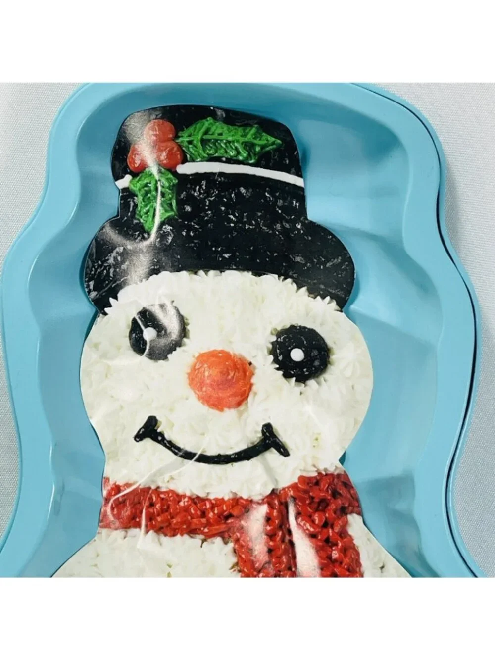 Holly Happy Snowman Gift Trudeau Metal Baking Cake Pan 3D Jello Holiday Bowl